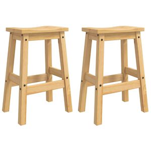 vidaXL Tabouret de bar 2 pc Cire de Miel 44 x 30 x 63 cm Pin massif