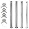 vidaXL 4 pieds de table r&eacute;glables en hauteur 710 mm Chrom&eacute;