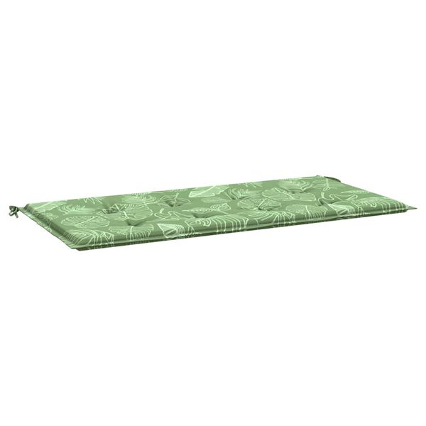 vidaXL Coussin de banc de jardin motif de feuilles 120x50x4 cm