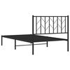 vidaXL Cadre de lit m&eacute;tal sans matelas avec t&ecirc;te de lit noir 100x190cm