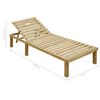 vidaXL Chaise longue avec coussin cr&egrave;me Bois de pin impr&eacute;gn&eacute;