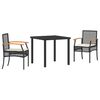 vidaXL Ensemble de salle &agrave; manger pour jardin 5 pc Gris et Noir Rotin