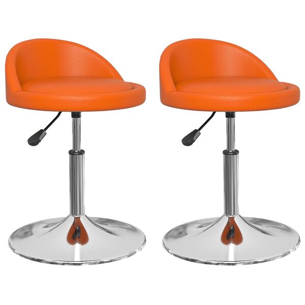 vidaXL Chaises &agrave; manger pivotantes lot de 2 orange similicuir