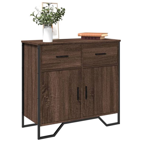 vidaXL Buffet ch&ecirc;ne marron 79,5x35,5x74,5 cm bois d'ing&eacute;nierie