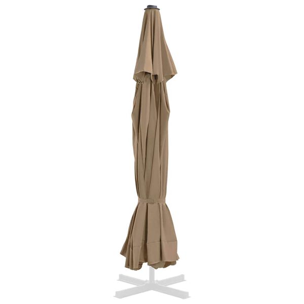 vidaXL Tissu de remplacement pour parasol d'ext&eacute;rieur Taupe 515 cm