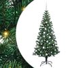 vidaXL Sapin de No&euml;l artificiel pr&eacute;-&eacute;clair&eacute; Vert 180 cm PVC et m&eacute;tal