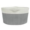 vidaXL Panier de rangement gris et blanc &Oslash;40x25 cm coton