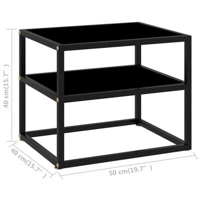 vidaXL Table console Noir 50x40x40 cm Verre trempé