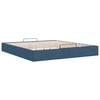 VidaXL Cadre de lit ottoman sans matelas bleu 200x200 cm tissu