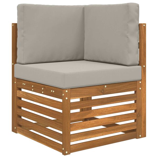 vidaXL Coussin de canap&eacute; d'ext&eacute;rieur 3 pcs Gris Polyester