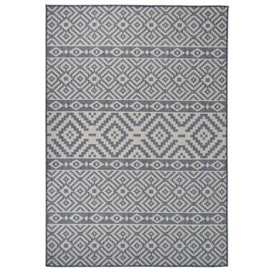 vidaXL Tapis &agrave; tissage plat d'ext&eacute;rieur 160x230 cm Rayures bleues