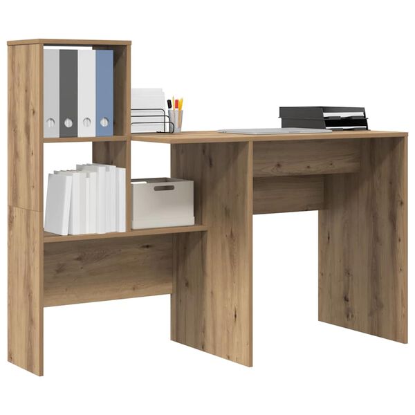 vidaXL Bureau Chêne artisanal 131,5 x 50 x 106,5 cm Bois d'ingénierie