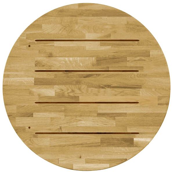 vidaXL Dessus de table Bois de ch&ecirc;ne massif Rond 23 mm 700 mm