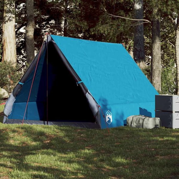 vidaXL Tente de camping en forme de A 2 personnes bleu imperméable