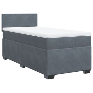 vidaXL Sommier &agrave; lattes de lit et matelas Gris fonc&eacute; 80x200 cm Velours