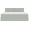 vidaXL Lit de Rangement avec matelas Gris clair 180 x 200 cm Velours