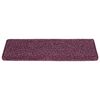 vidaXL Tapis d'escalier 15 pi&egrave;ces 65 x 21 x 4 cm Violet fonc&eacute; Bord rectangulaire
