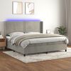 vidaXL Sommier &agrave; lattes de lit matelas et LED Gris clair 200x200 cm