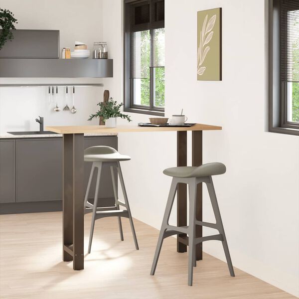 vidaXL Pieds de table de bar en acier naturel, 2 pi&egrave;ces, 50 x (110-111) cm