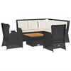 vidaXL Salon de jardin 6 pcs avec coussins Noir R&eacute;sine tress&eacute;e