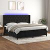 vidaXL Sommier &agrave; lattes de lit matelas et LED Noir 200x200 cm Velours