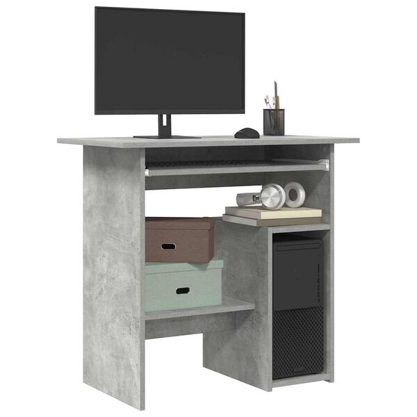 vidaXL Bureau Gris b&eacute;ton 80x45x74 cm Bois d&rsquo;ing&eacute;nierie