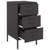 vidaXL Tables de chevet 2 pcs noir 36x39x68 cm acier