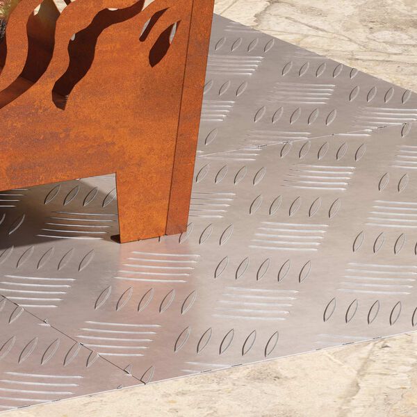 vidaXL Nez de marche Rectangulaire 4 pcs Argent&eacute; 50 x 40 cm Aluminium