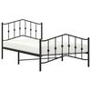 vidaXL Cadre de lit métal sans matelas avec pied de lit noir 107x203cm
