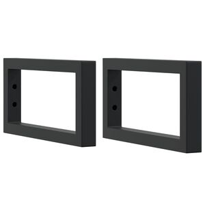 vidaXL Supports d'étagères pour lavabo 2 pcs noir rectangulaire acier