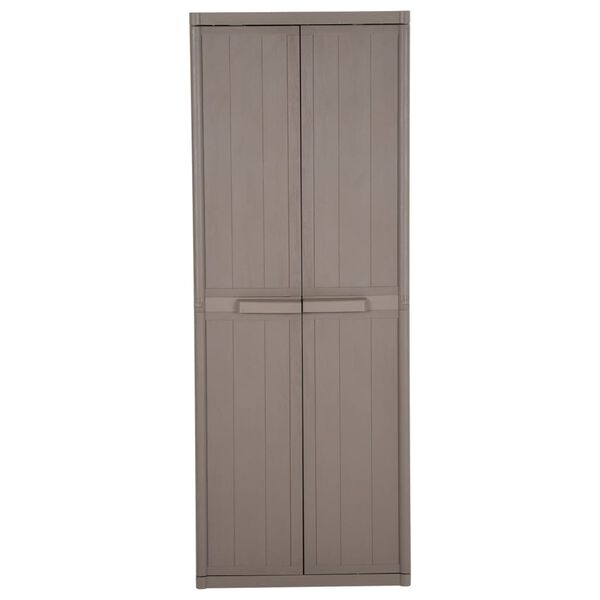 vidaXL Armoire de rangement jardin Marron 65x45x172 cm PP Aspect bois