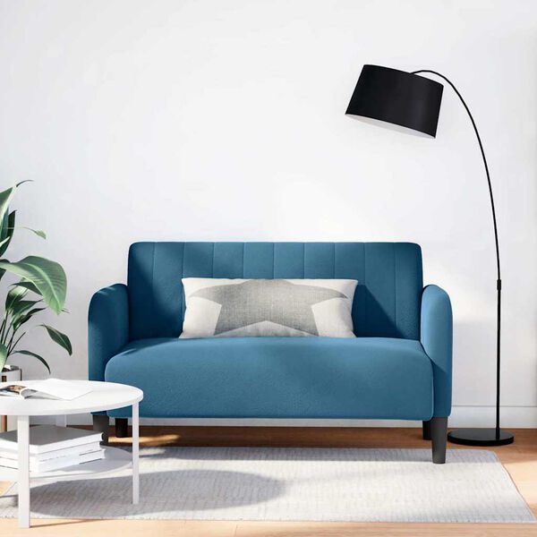vidaXL Canap&eacute; causeuse bleu 109 cm velours