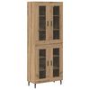 vidaXL Haut Armoire 2 pcs Ch&ecirc;ne artisanal Bois Agglom&eacute;r&eacute; et Verre