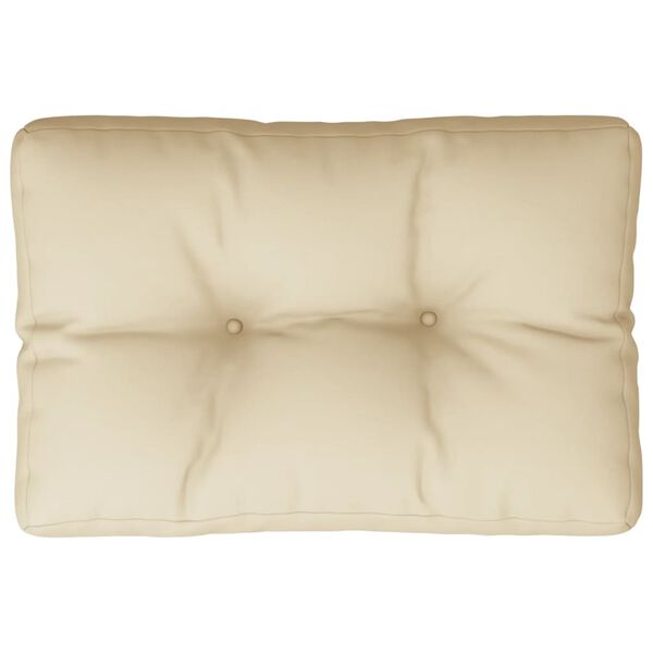 vidaXL Coussin de palette beige 60x40x12 cm tissu