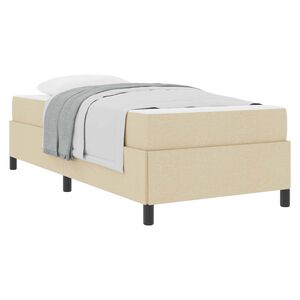 vidaXL Lit &agrave; ressorts avec matelas Cr&egrave;me 90 x 190 cm tissu