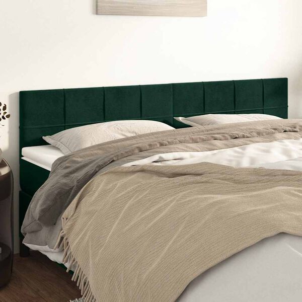 vidaXL Têtes de lit 2 pcs Vert foncé 80x5x78/88 cm Velours