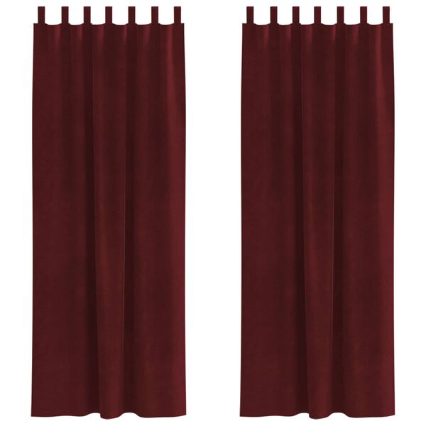 vidaXL Rideaux occultants 2 pcs Bordeaux 140 x 245 cm Velours