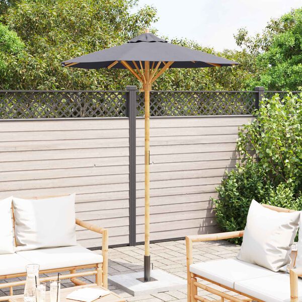 vidaXL Parasol de jardin Gris fonc&eacute; &Oslash; 270 x 260 cm Bambou