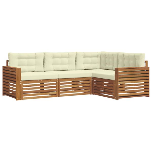 vidaXL Ensemble de canap&eacute;s d'ext&eacute;rieur 4 pcs Naturel et Cr&egrave;me