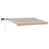 vidaXL Cadre de store manuel avec LEDs Beige et blanc 3 x 2,5 m