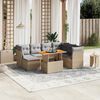 vidaXL Salon de jardin avec coussins 8 pcs beige r&eacute;sine tress&eacute;e