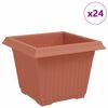 vidaXL Pot de Fleurs Carr&eacute; 24 pc Rouge brique 23 x 23 x 17,5 cm