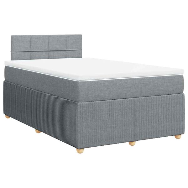 vidaXL Sommier &agrave; lattes de lit avec matelas Gris clair 120x200cm Tissu