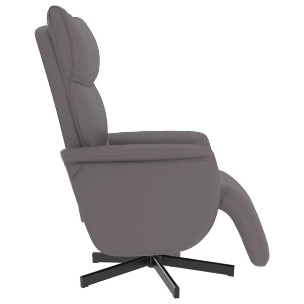 vidaXL Fauteuil inclinable avec repose-pieds gris similicuir