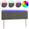 vidaXL T&ecirc;te de lit &agrave; LED Gris fonc&eacute; 144x5x78/88 cm Velours