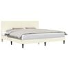 vidaXL Cadre de lit Cr&egrave;me 180 x 200 cm Tissu en velours c&ocirc;tel&eacute;