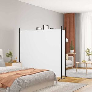 vidaXL Cloison de s&eacute;paration 2 panneaux Blanc 348x180 cm Tissu