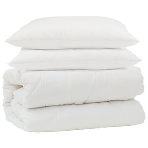 vidaXL Ensemble de Duvet 3 pcs Blanc Microfibre et Plumes D'oie