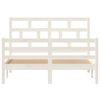 vidaXL Cadre de lit sans matelas blanc bois massif 140x200 cm
