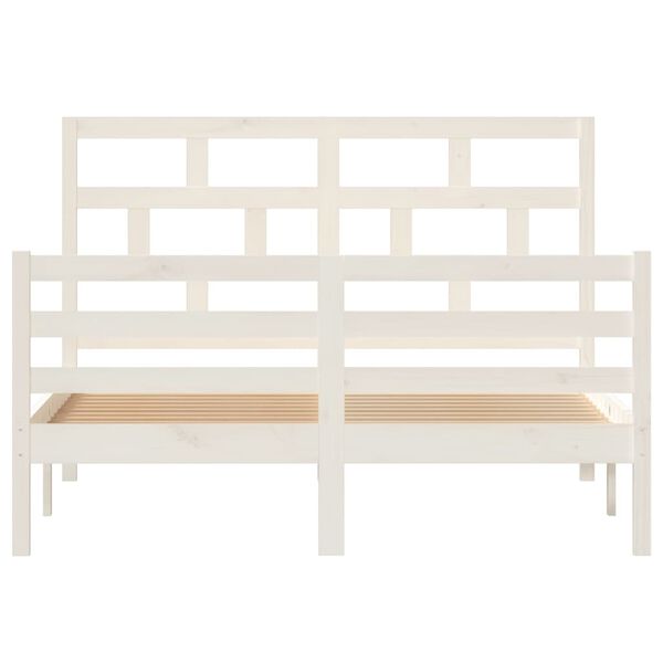 vidaXL Cadre de lit sans matelas blanc bois massif 140x200 cm
